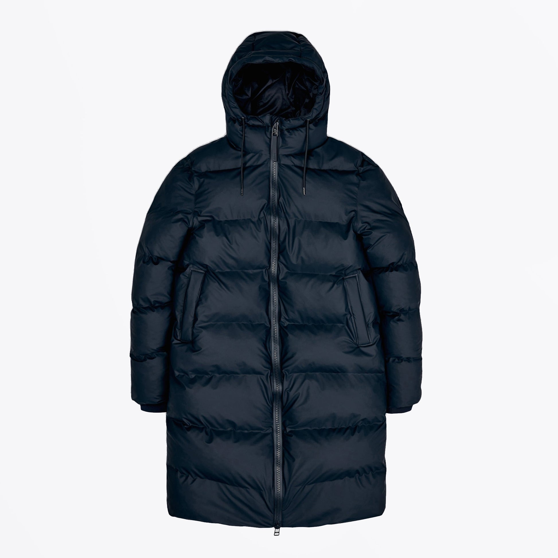 Rains Long Puffer Jacket - Navy