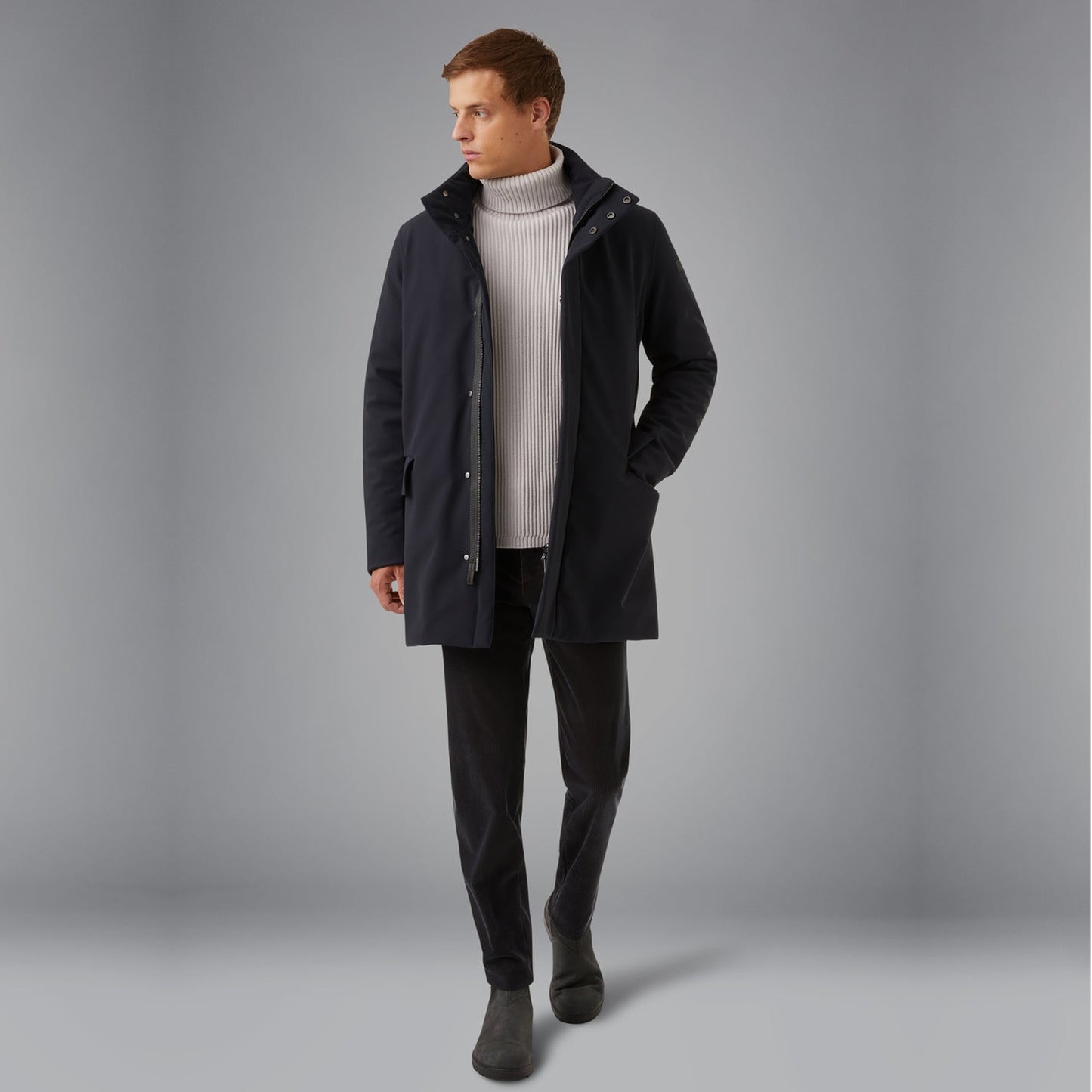 - Winter Rain Coat - Blue Black