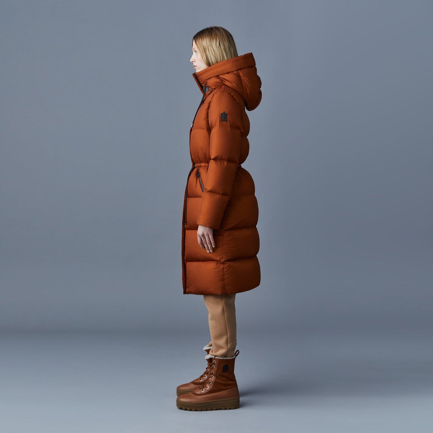 - Ishani Hooded Down Coat - Cognac