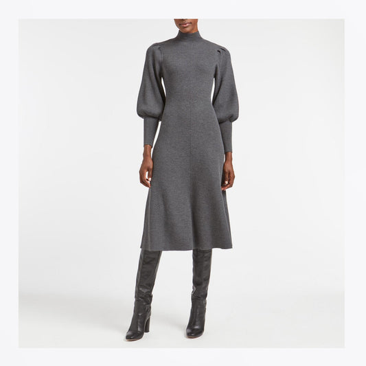 - Eva Wool Knit Maxi Dress - Dark Grey