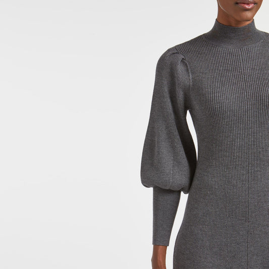 - Eva Wool Knit Maxi Dress - Dark Grey