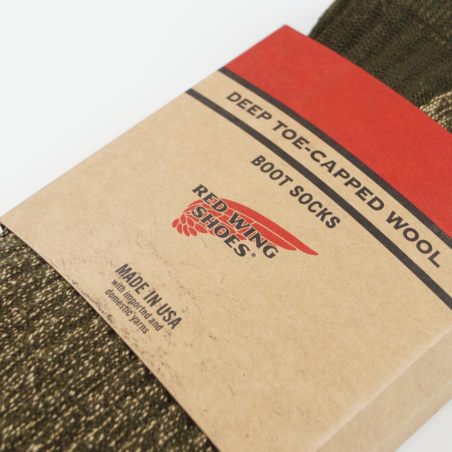 - Deep Toe Capped Wool Sock - Olive