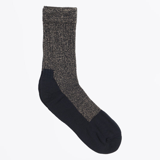 - Deep Toe Capped Wool Sock - Navy/Khaki