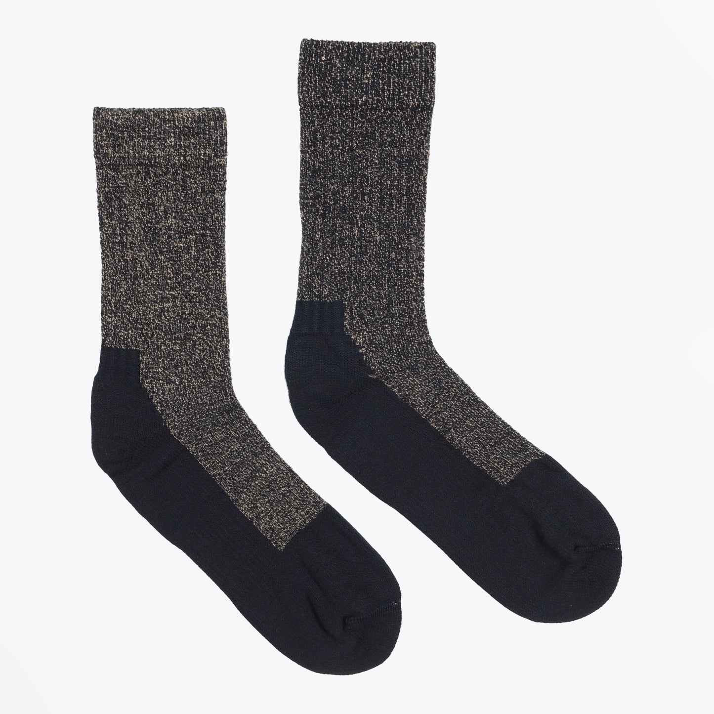 - Deep Toe Capped Wool Sock - Navy/Khaki