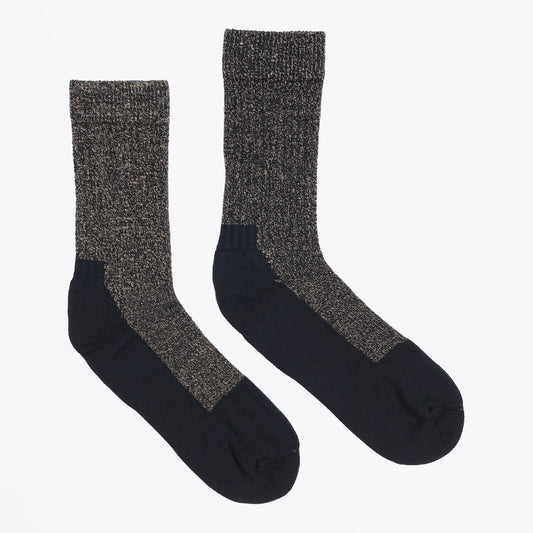 - Deep Toe Capped Wool Sock - Navy/Khaki