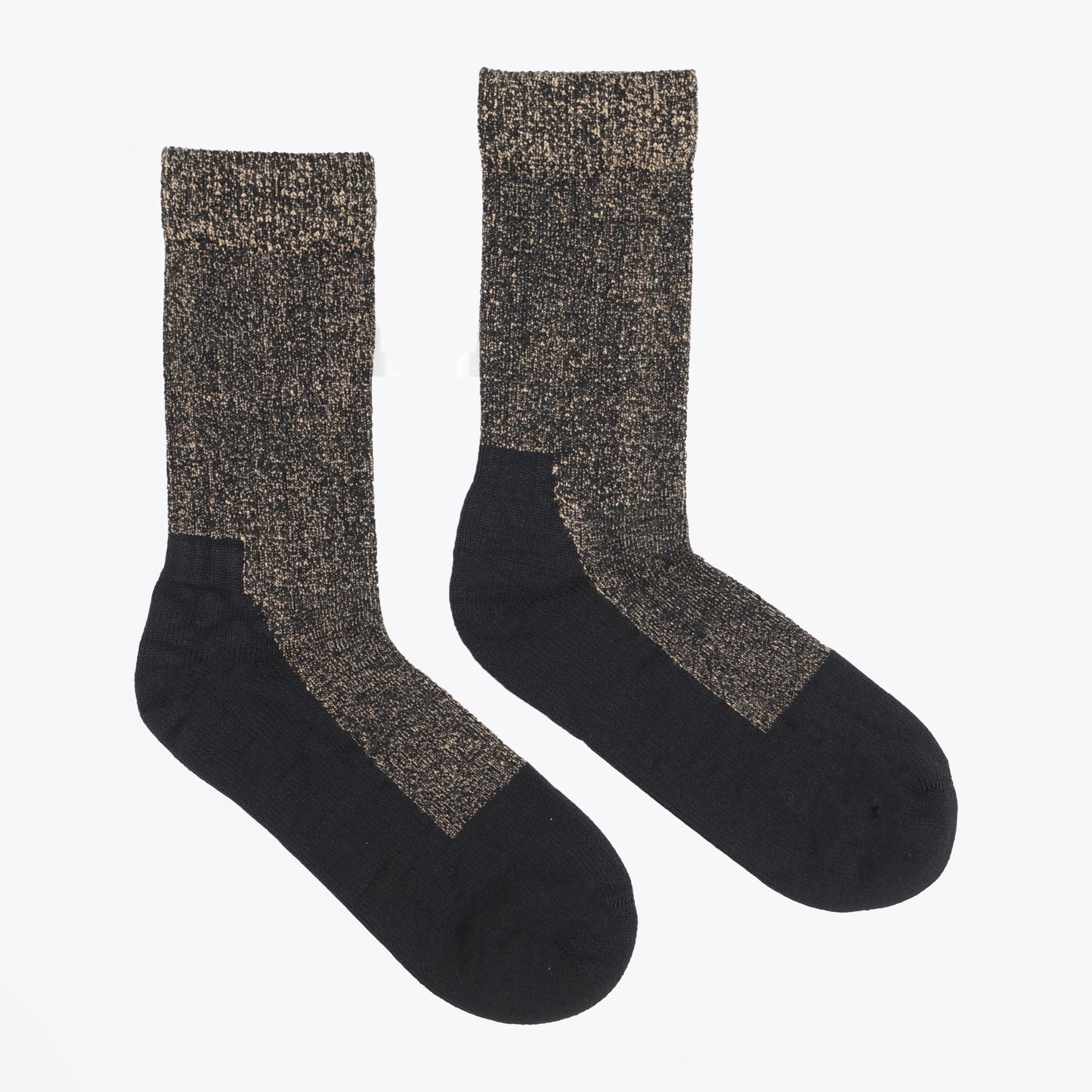- Deep Toe Capped Wool Sock - Black/Khaki