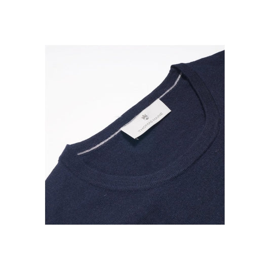 - Cashmere Blend Crew Neck Pullover - Navy