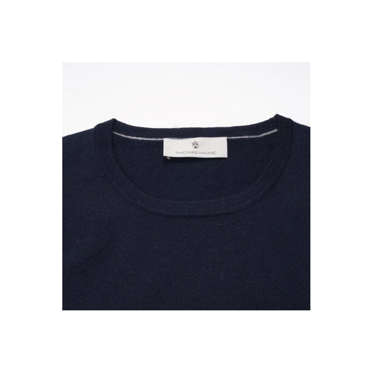 - Cashmere Blend Crew Neck Pullover - Navy