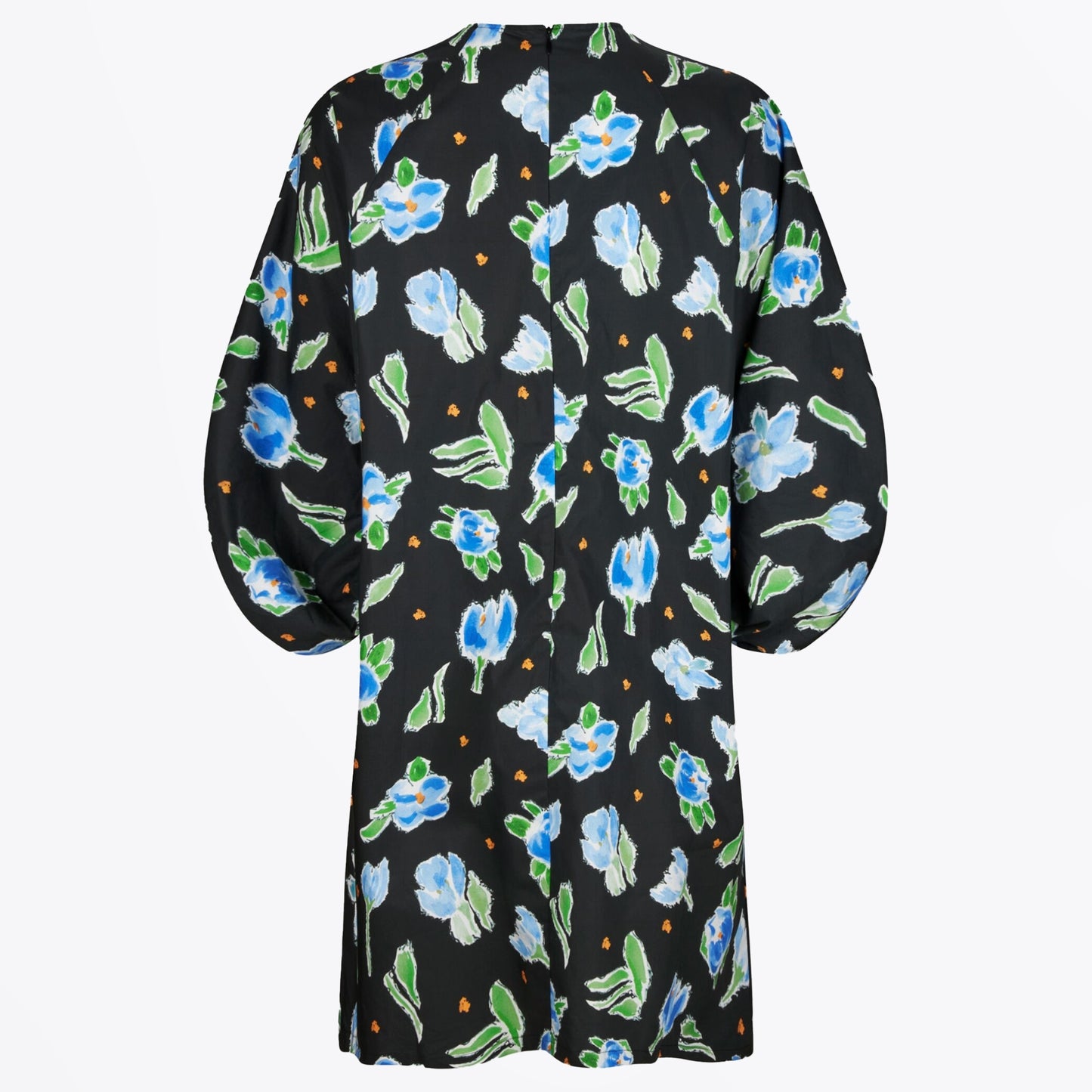 - Althea Dress - Black Blue Flower