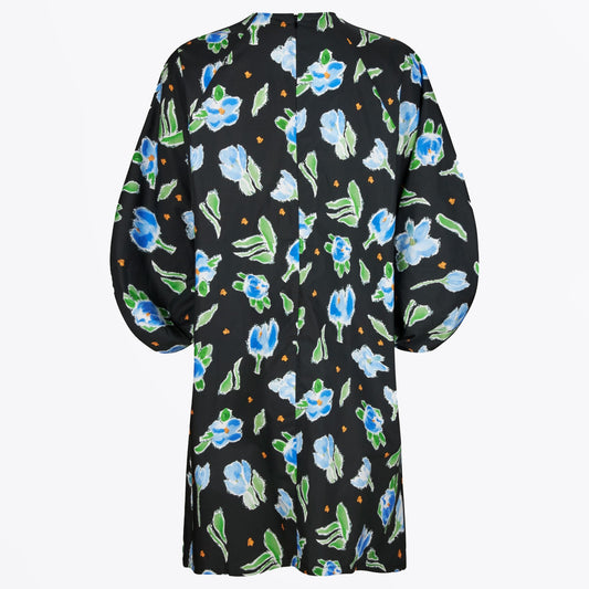 - Althea Dress - Black Blue Flower