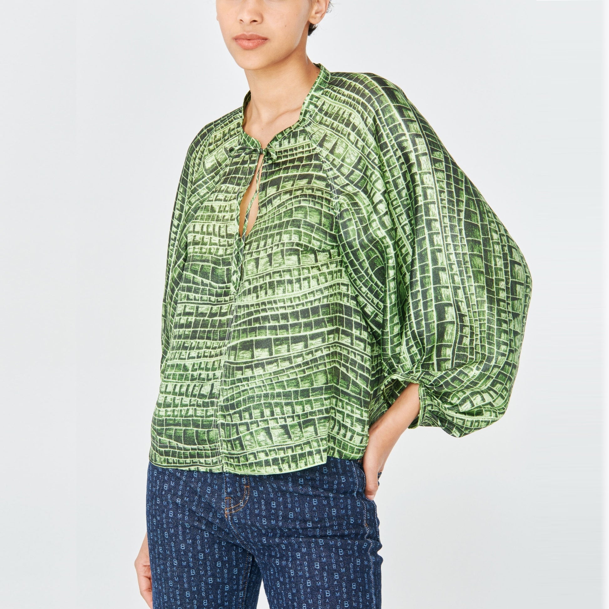 Baum Martha Top - Green Reptile
