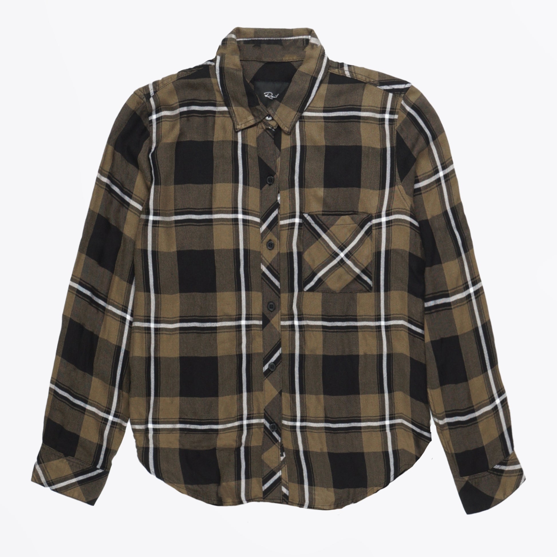 Rails Hunter Check Shirt - Black Olive Ivory