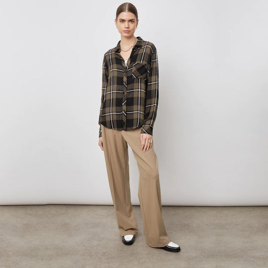 Hunter Check Shirt - Black Olive Ivory