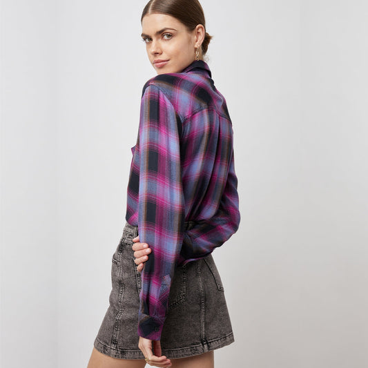 Hunter Check Shirt - Navy Magenta Sky