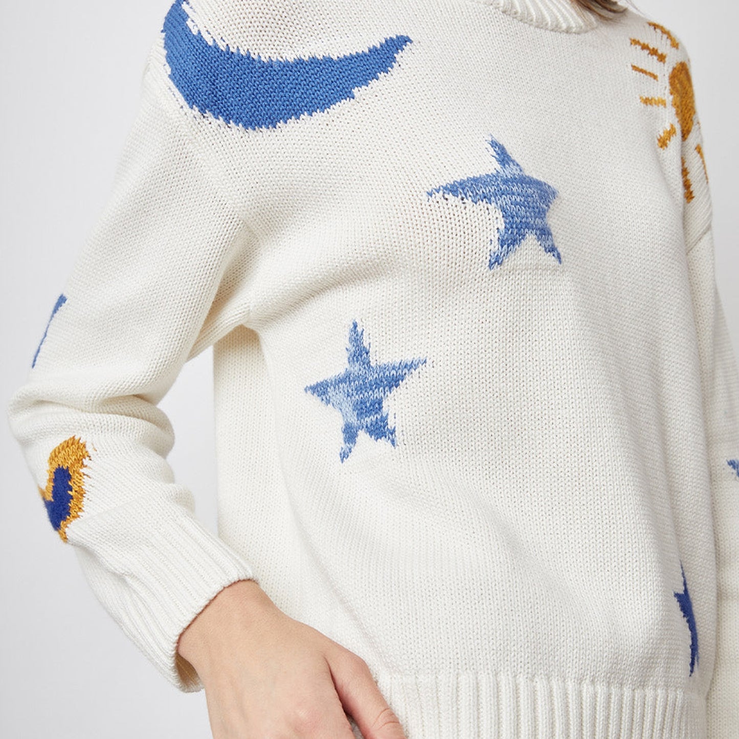 - Zoey Knitted Pullover - Ivory Gold Galaxy