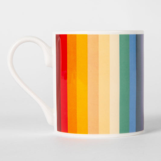 - 'Colour Block Stripe' Bone China Mug - Multi