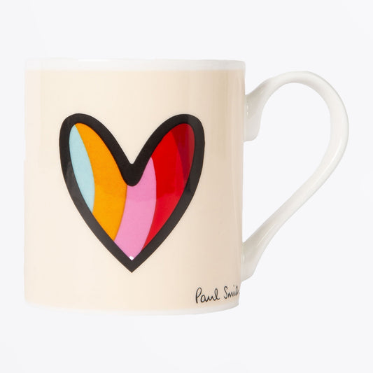 - 'Swirl Heart' Bone China Mug - Cream