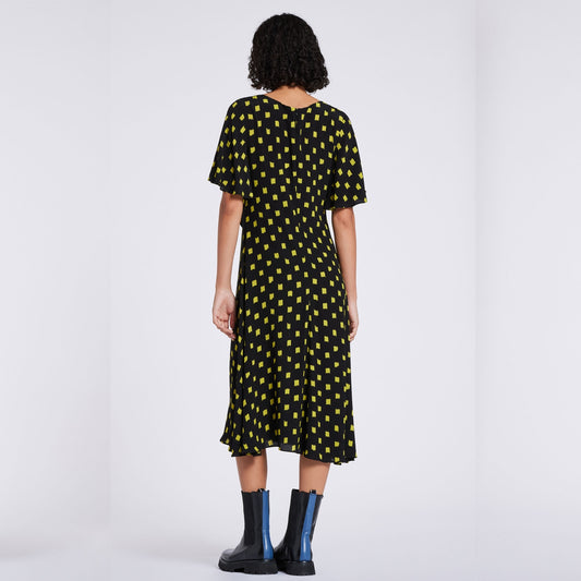 - 'Brushstrokes' Midi Dress - Black