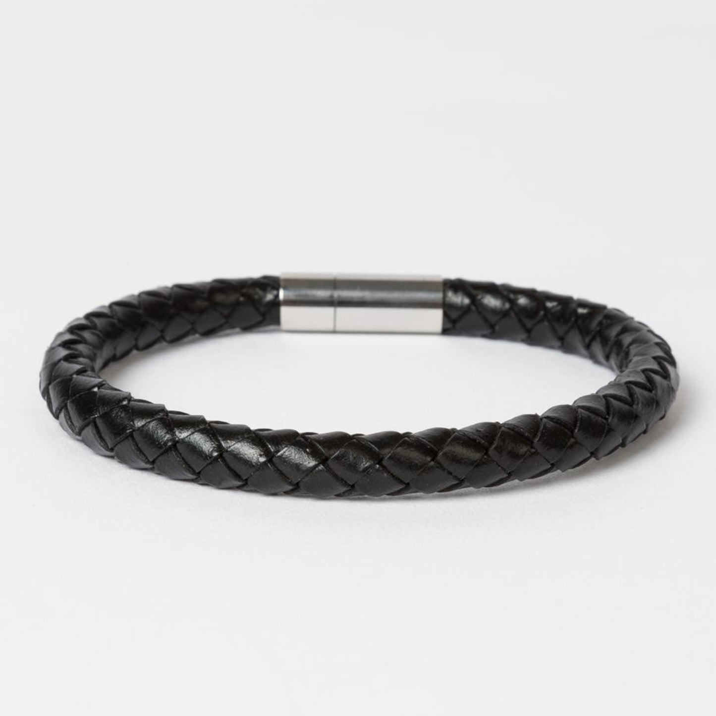 - Plait Leather Bracelet - Black
