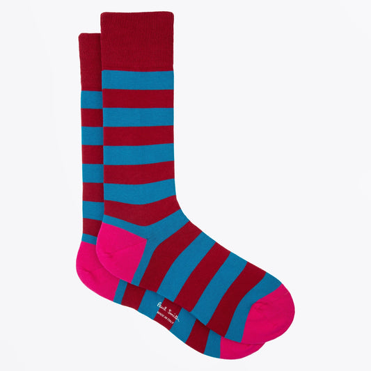 - Winston Stripe Socks - Burgundy
