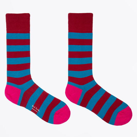 - Winston Stripe Socks - Burgundy