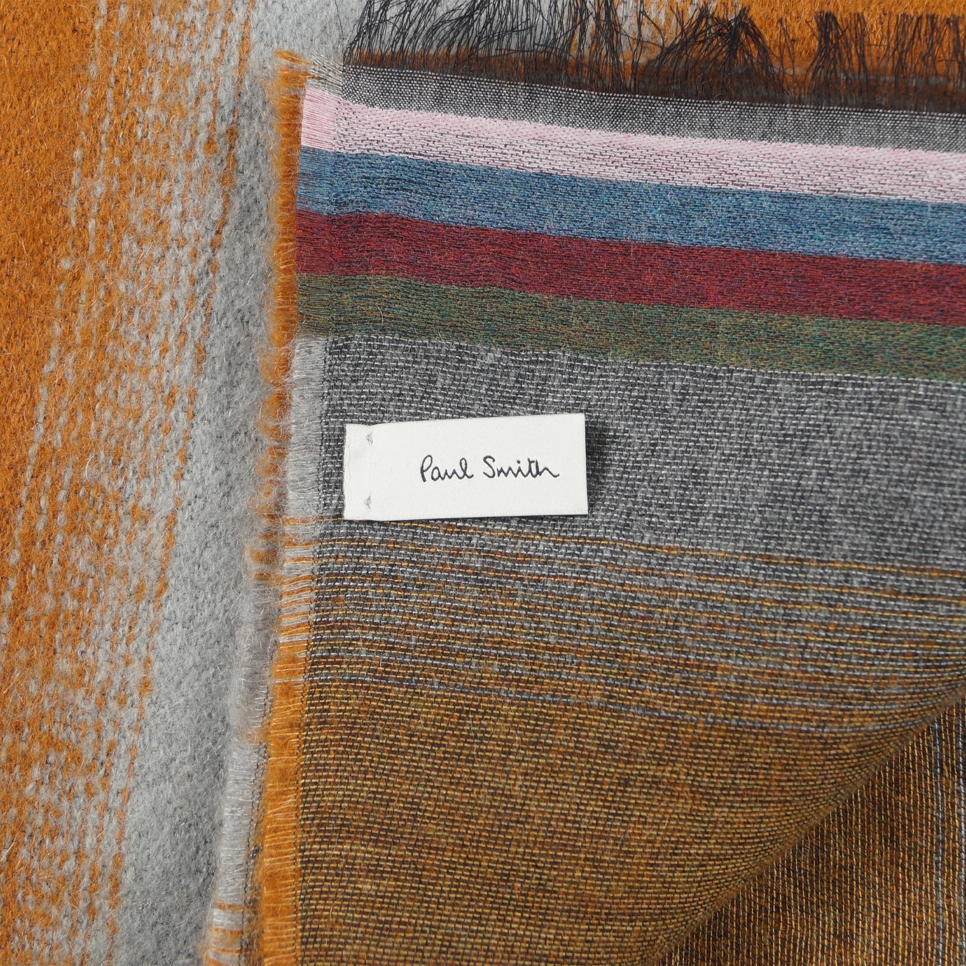 Paul Mohair Stripe Scarf - Slate