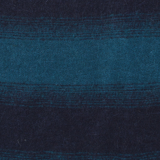 Mohair Stripe Scarf - Navy