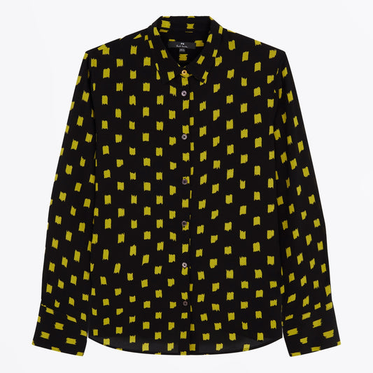 - 'Brushstrokes' Spot Shirt - Black