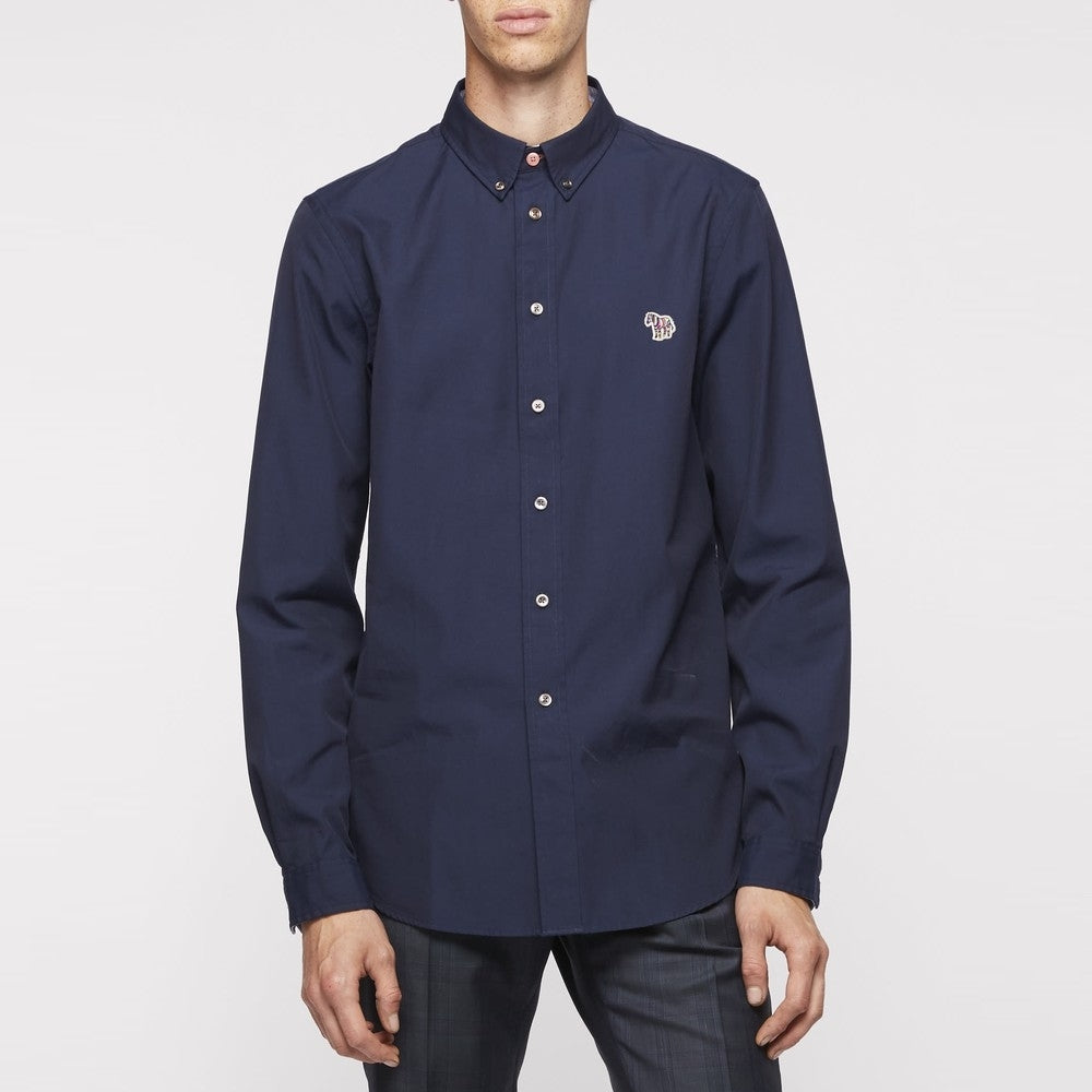 Paul Zebra Badge Tailored Shirt - Inky