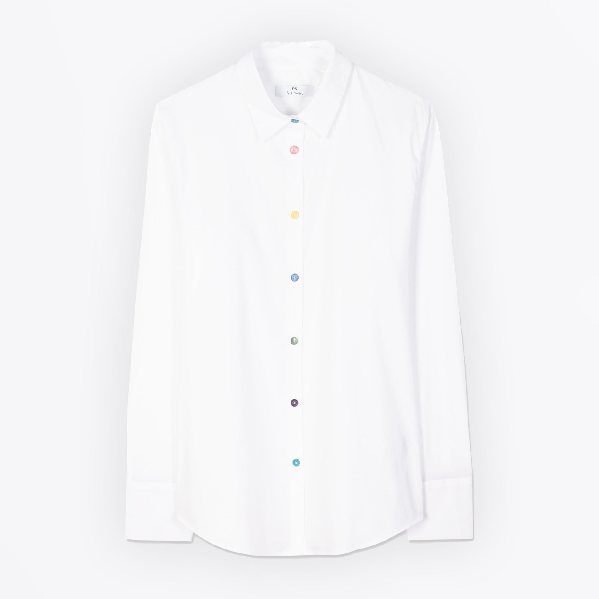 Paul Multi-Coloured Button Shirt - White