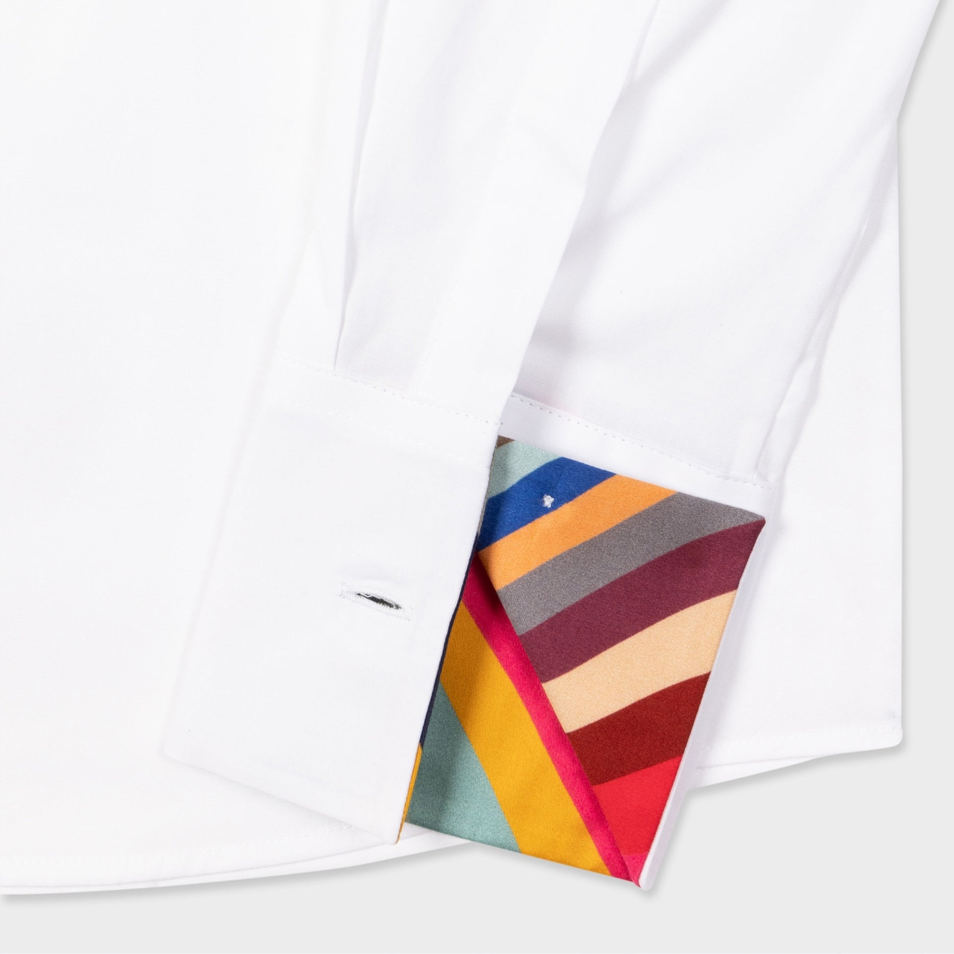 Paul Multi-Coloured Button Shirt - White