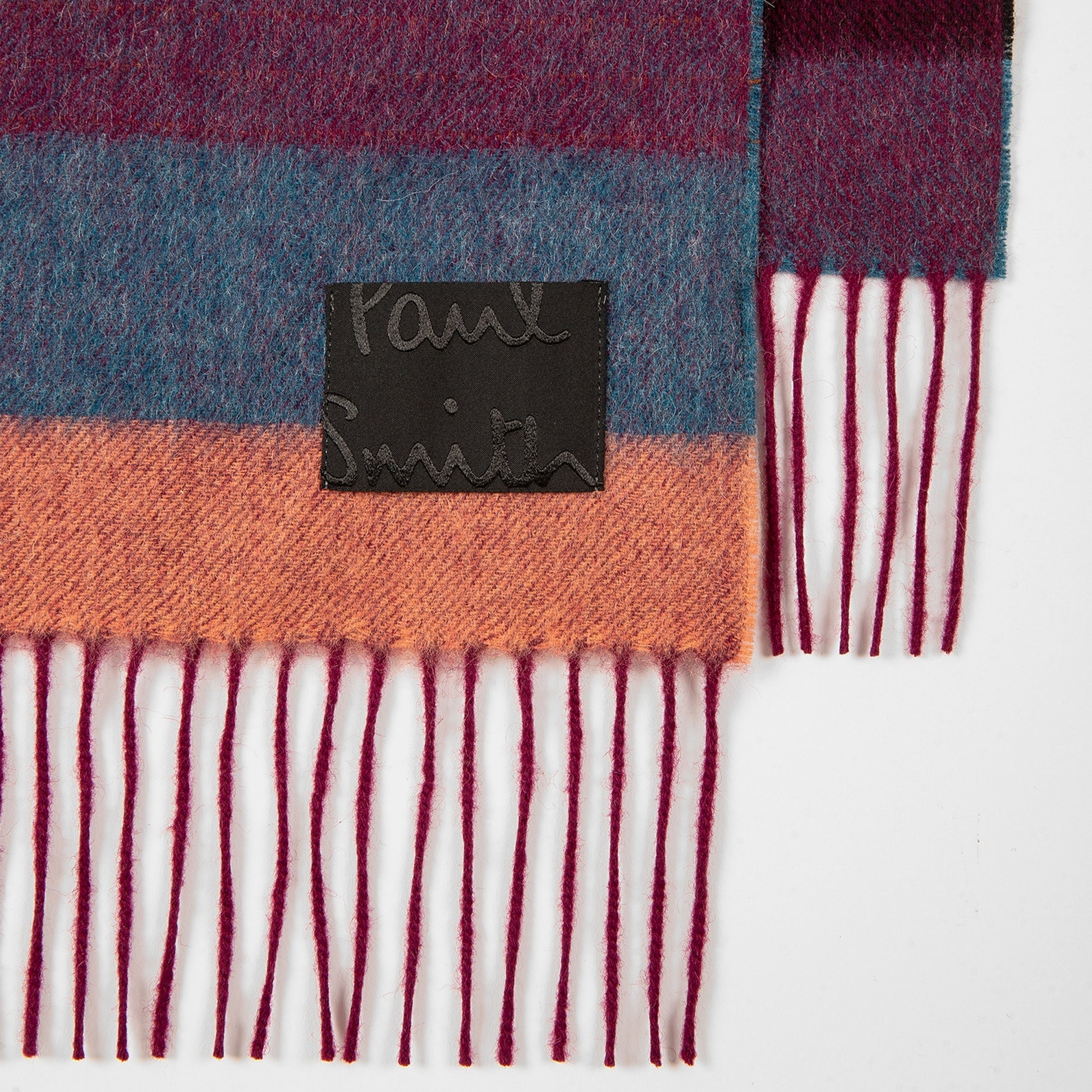 Paul Graded Weft Stripe Scarf - Burgundy