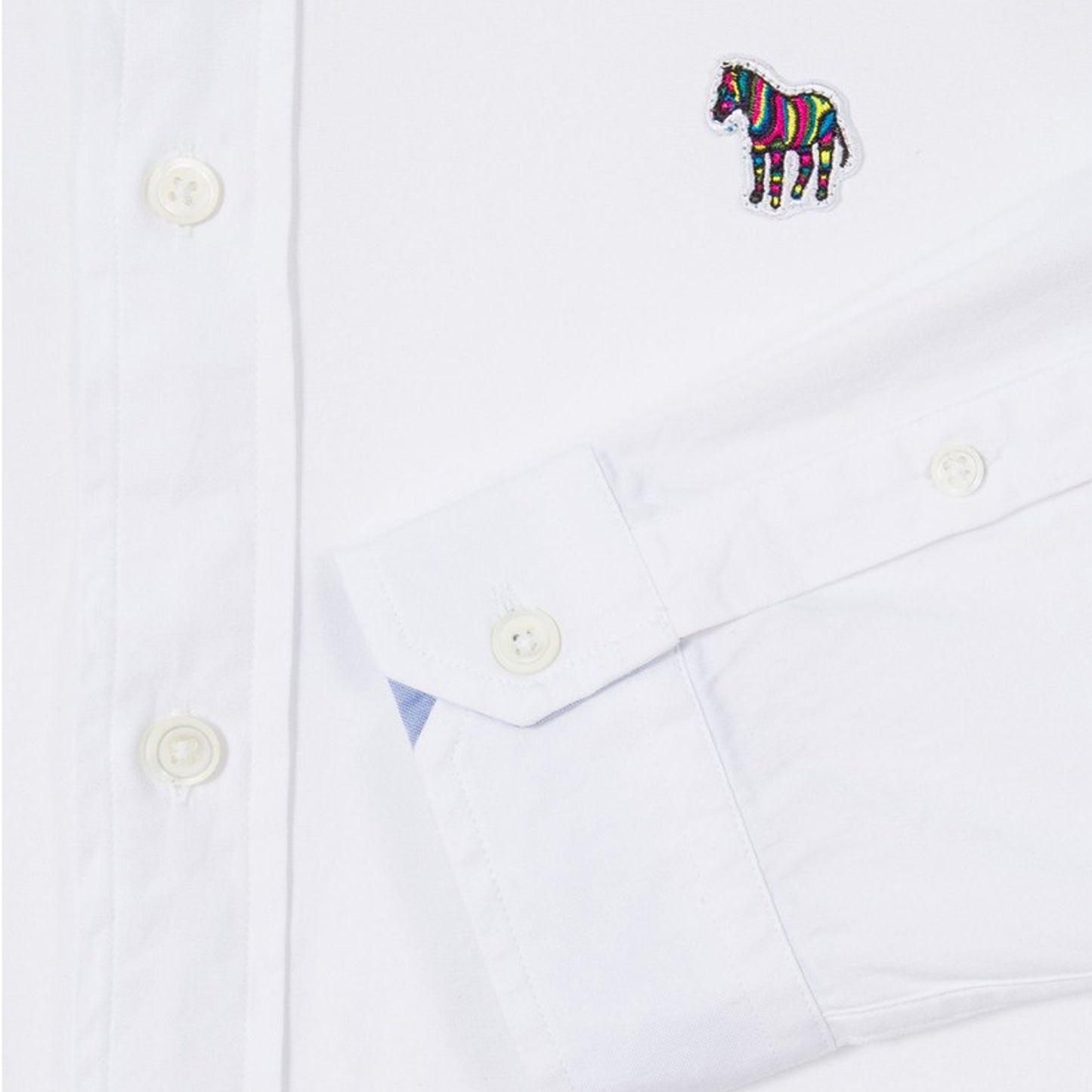 Zebra Badge Tailored BD Shirt - White