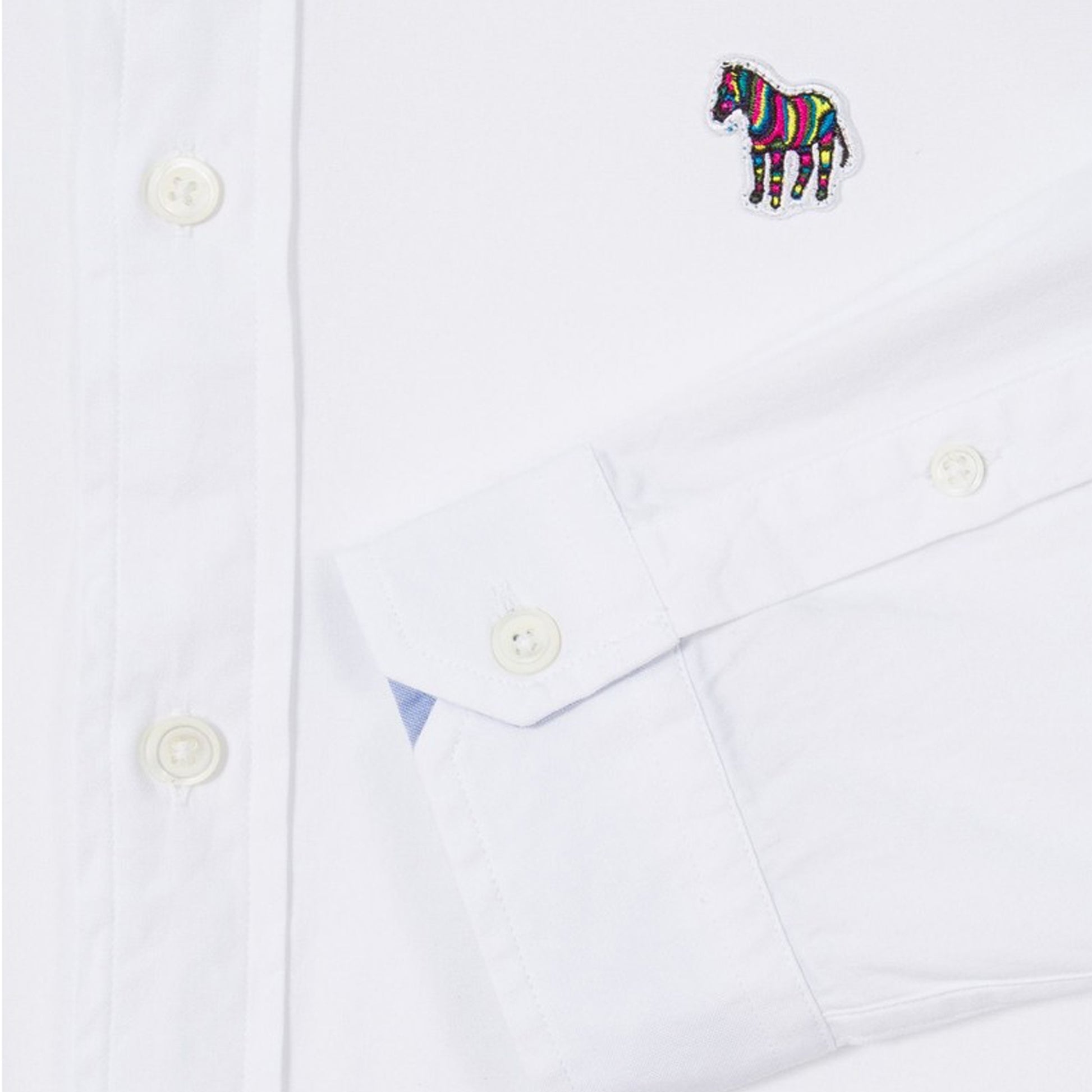 Paul Zebra Badge Tailored BD Shirt - White