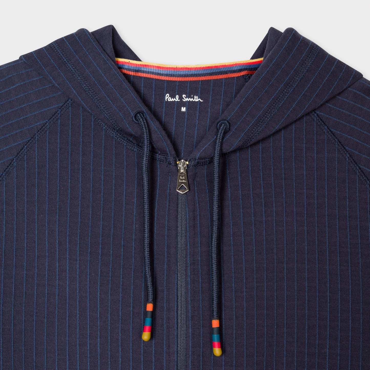 - Stripe Zip Up Hoodie - Navy