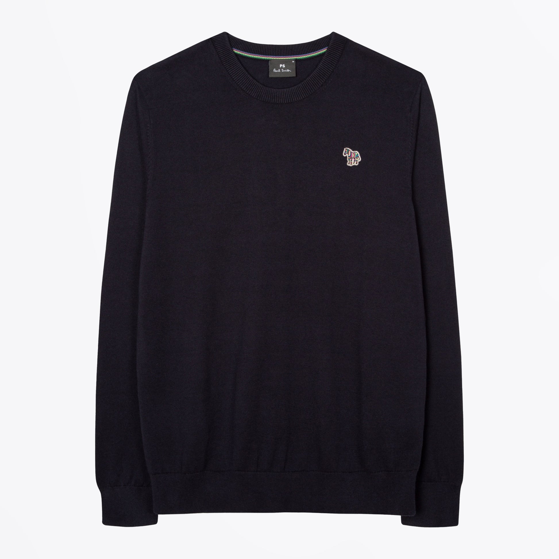 Paul Zebra Badge Crew Neck Sweater - Very Dark Navy