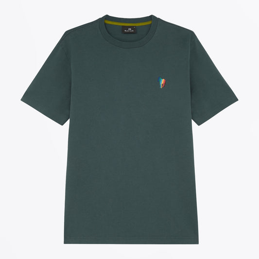- Embroidered Zebra SS T-Shirt - Very Dark Green