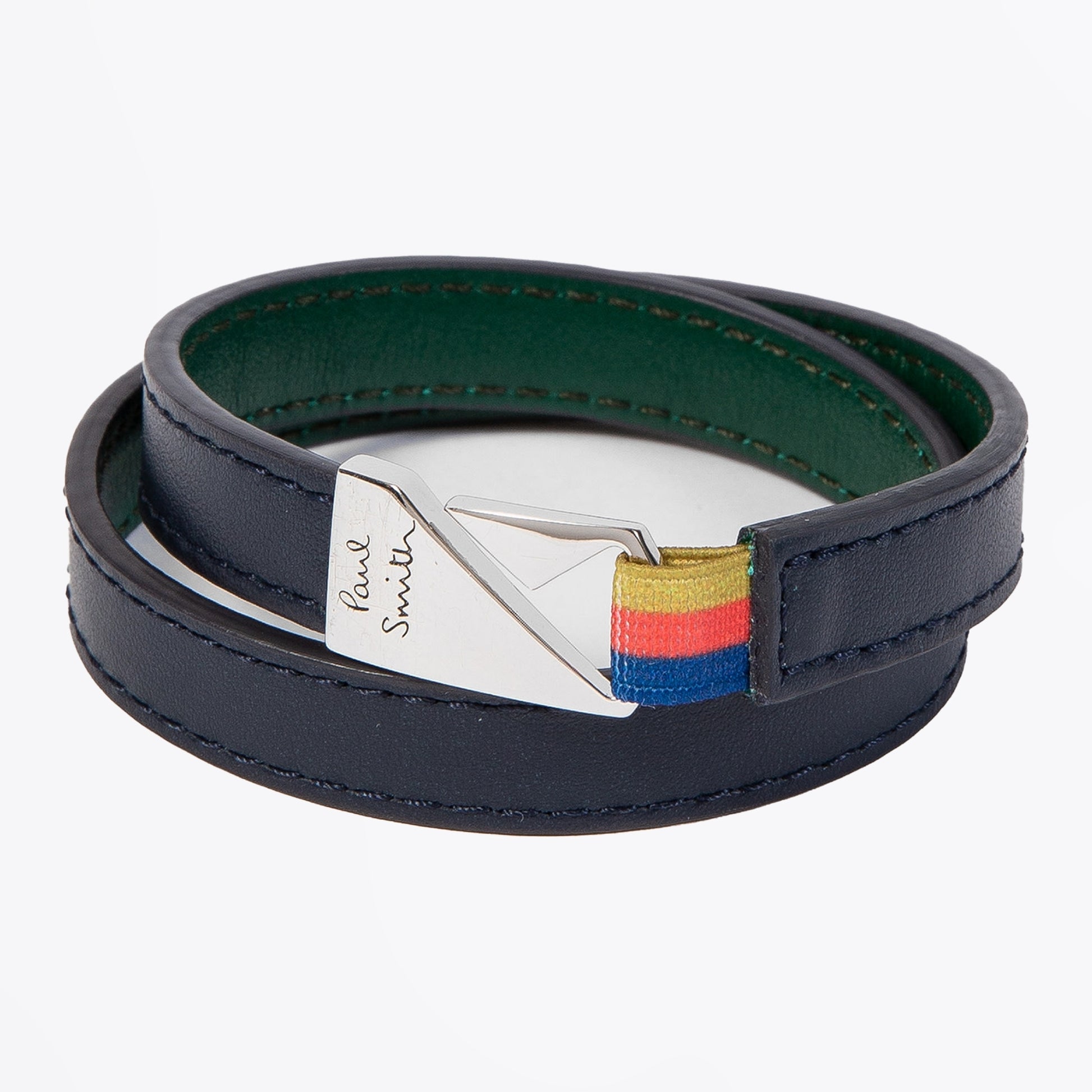Paul Leather Hook Bracelet - Navy
