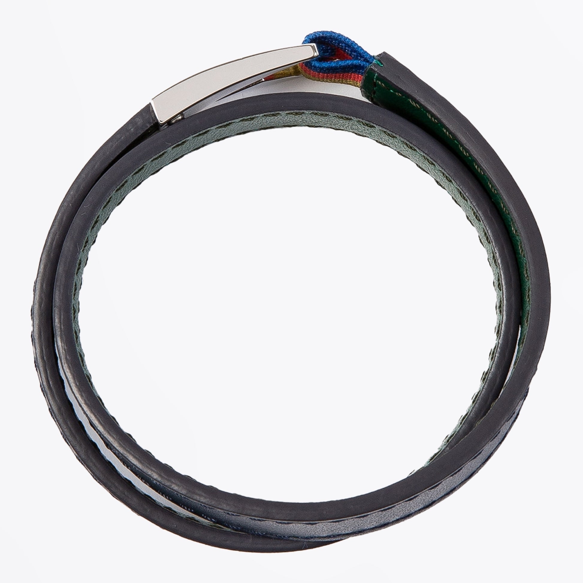 Paul Leather Hook Bracelet - Navy