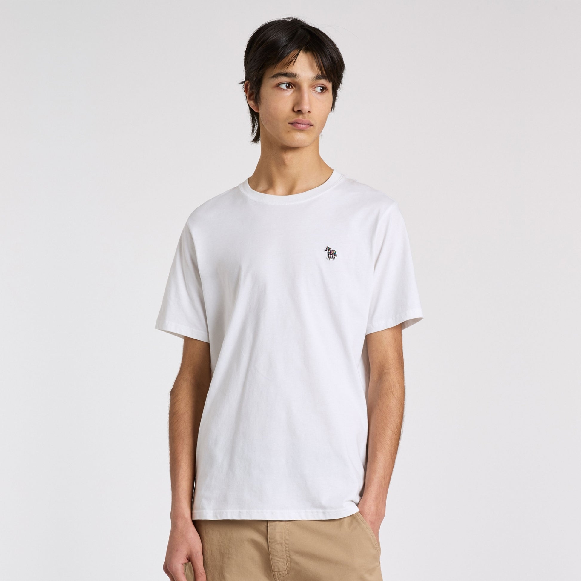 Paul Zebra Badge Regular Fit T-Shirt - White