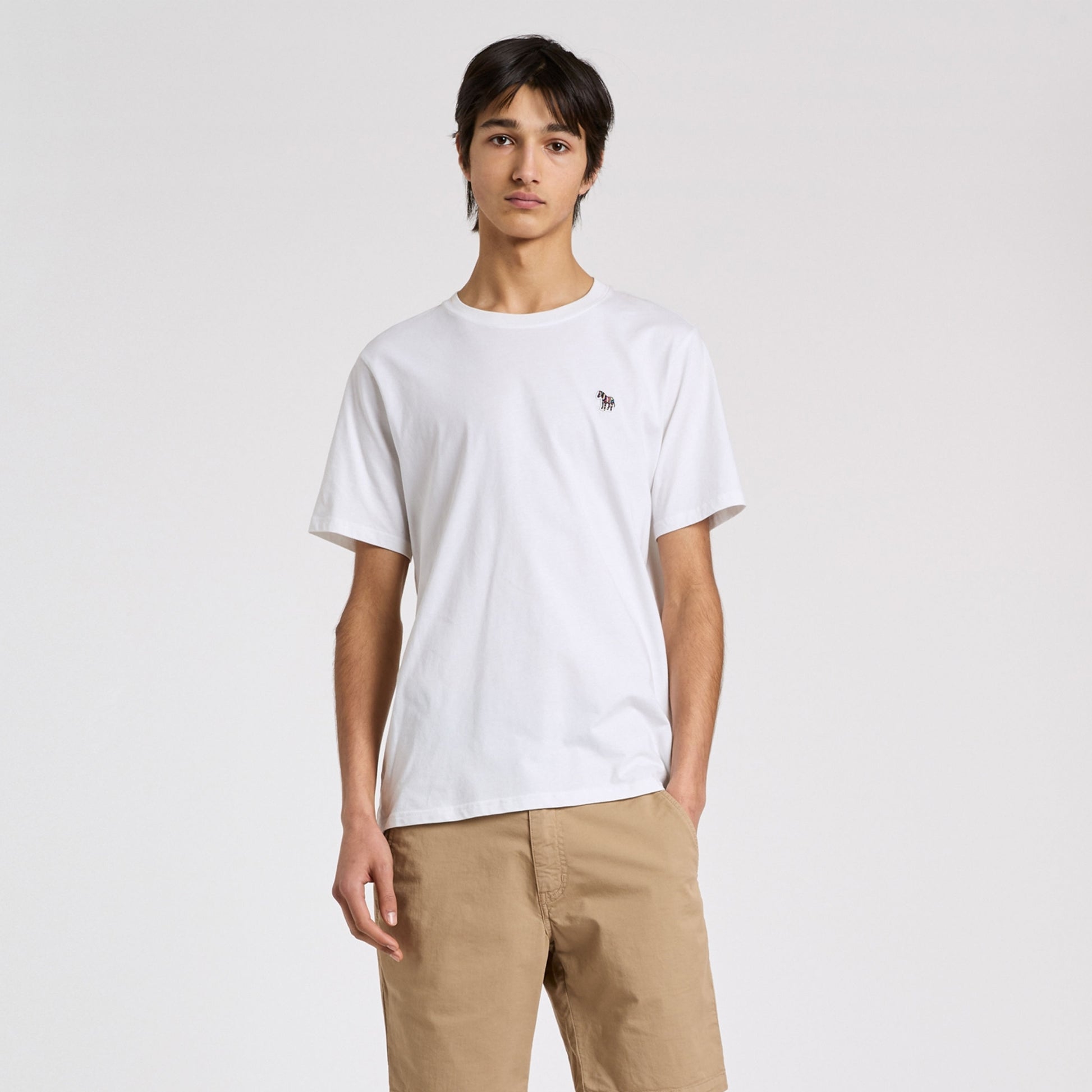 Paul Zebra Badge Regular Fit T-Shirt - White