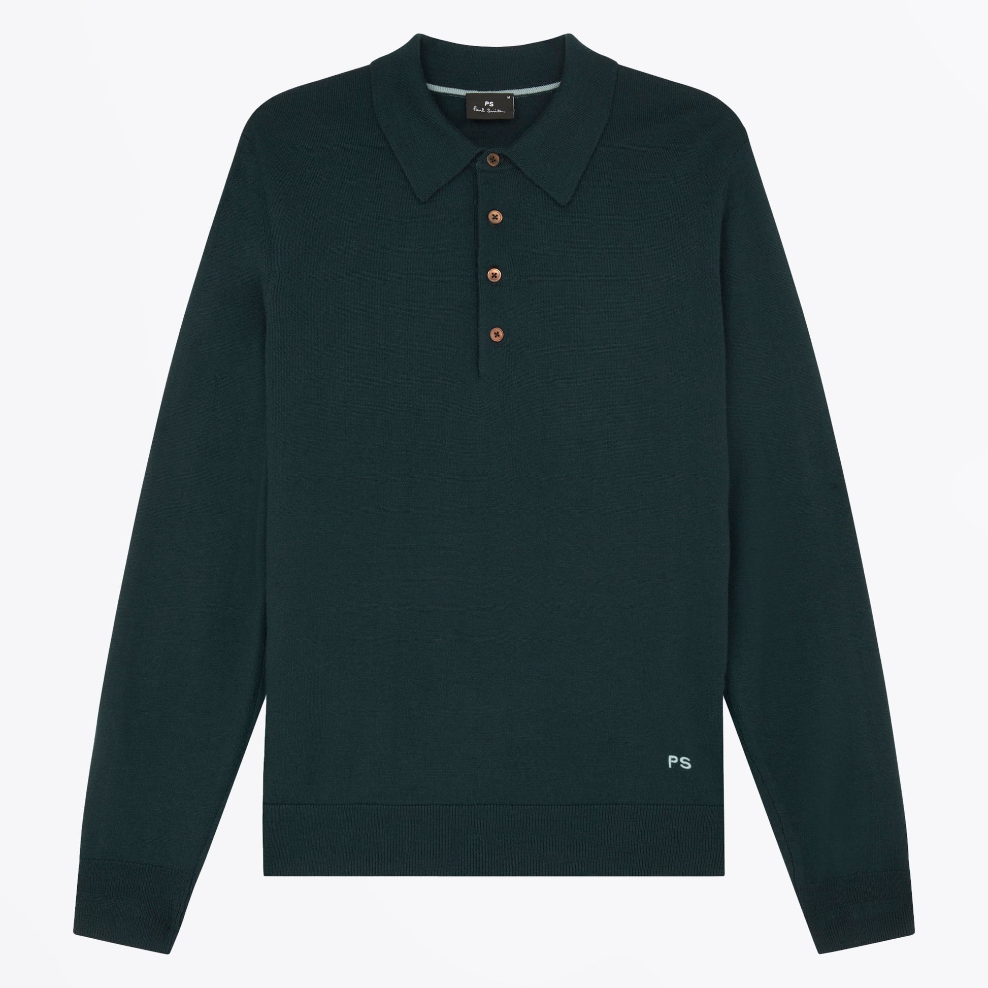 Paul Knitted Polo Sweater - Very Dark Green
