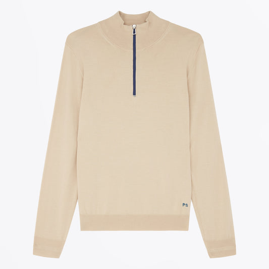 Half Zip Sweater - Beige