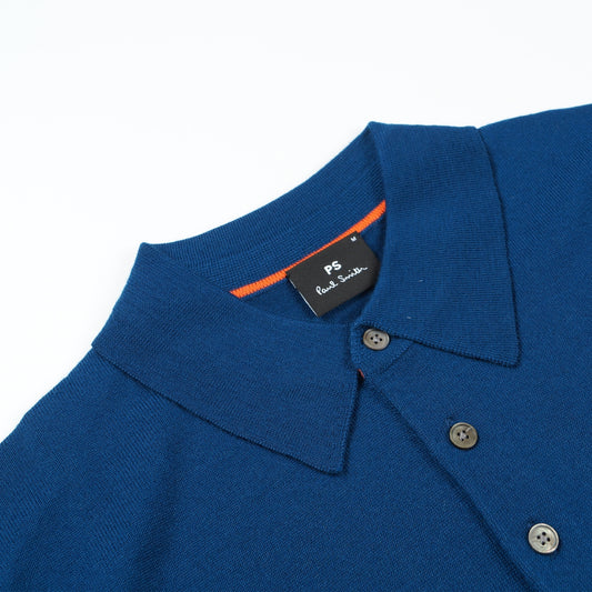 Knitted Polo Sweater - Indigo