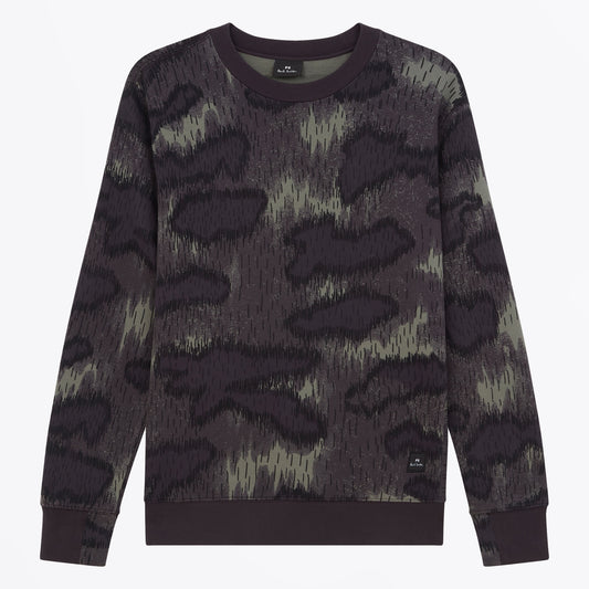 - Camo Print Sweatshirt - Military Green