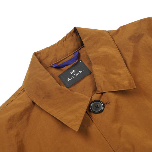 - Nylon-Blend Mac Coat - Chocolate