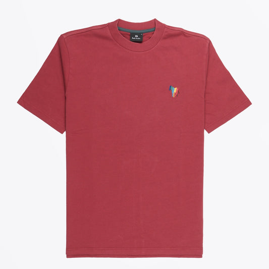 - Embroidered Zebra T-Shirt - Burgundy