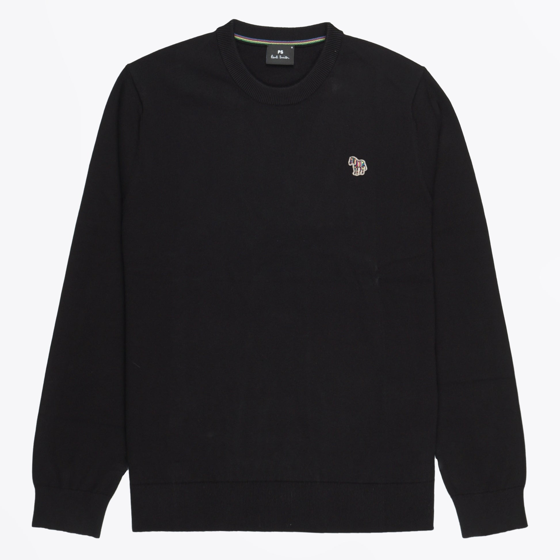 Paul Zebra Badge Crew Neck Sweater - Black