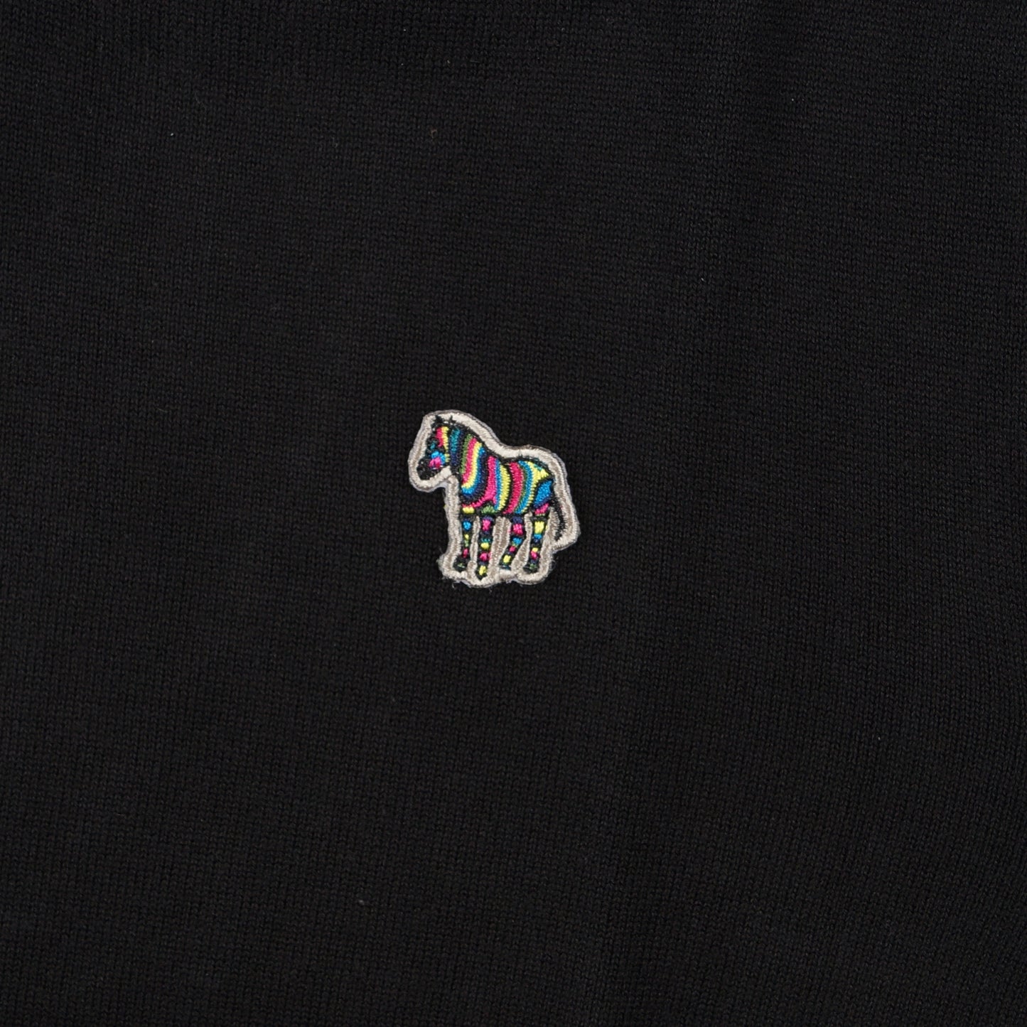 Zebra Badge Crew Neck Sweater - Black