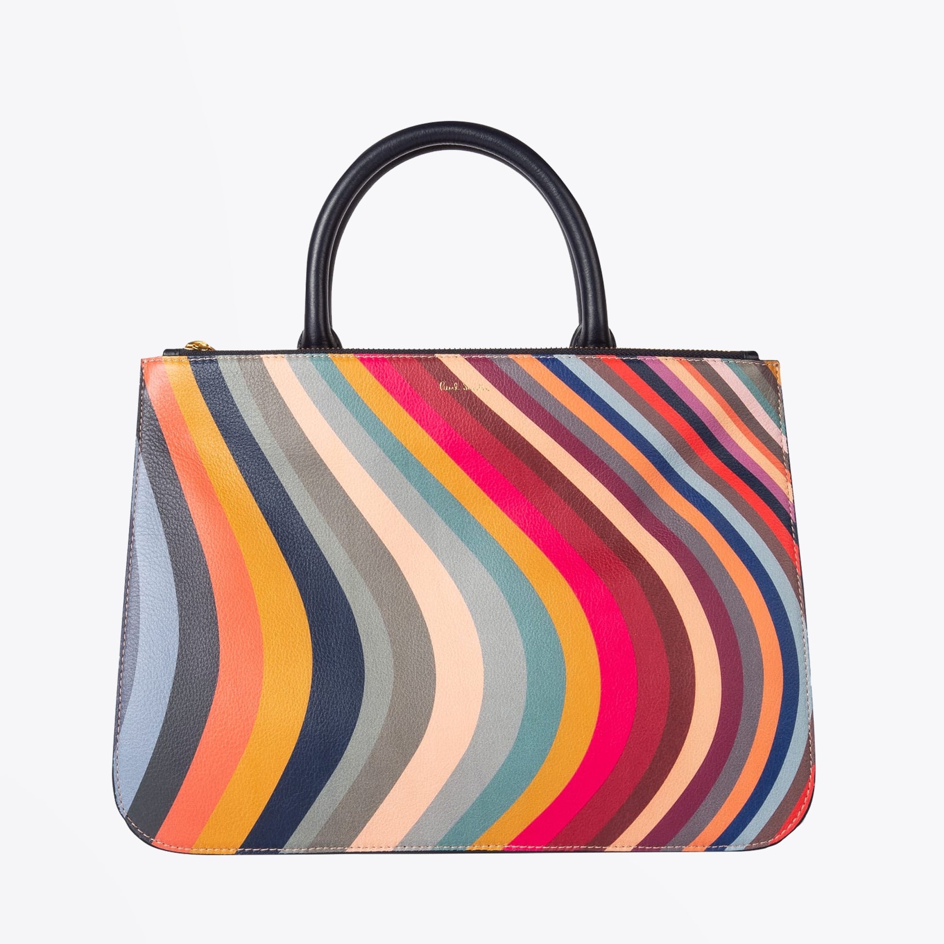 Paul Leather Swirl Double Zip Tote Bag - Multicoloured
